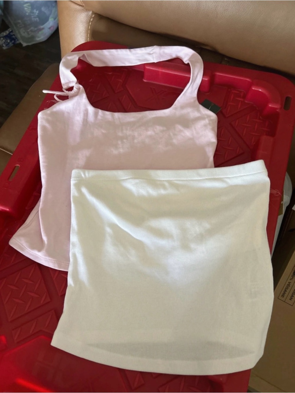 2 women’s 1 Pink Top & 1 white tube top